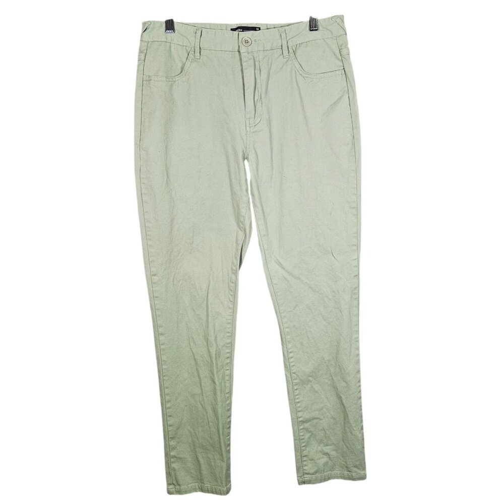 Paul Hamilton Mens Sage Green Casual Pants Size 34 Cotton Blend Button & Zip Clo